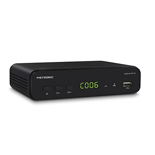 Metronic 441658 Zapbox HD-SO.3 - Receptor TDT-T2 HD, decodificador, sintonizador, Receptor TDT t2, función PVR para Grabar, Display Frontal, TIMESHIFT, USB, HDMI, SCART, SPDIF, Mando a Distancia