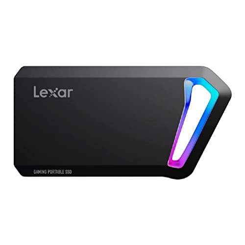 Lexar SL660 Blaze Gaming Portable SSD 1TB, SSD Externo 3.2 Gen 2x2, Disco Duro Sólidos Externo SSD con LED RGB, hasta 2000 MB/s de Lectura, 1900 MB/s de Escritura, USB C (LSL660X001T-RNNNG)