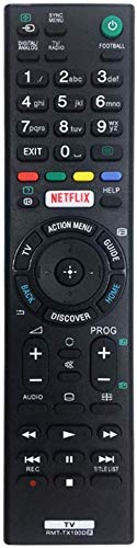 RMT-TX100D Mando a Distancia de Repuesto para televisor Sony Smart TV para Mando a Distancia para Sony LCD/LED TV (Botón Netflix) No Se Requiere Configuración