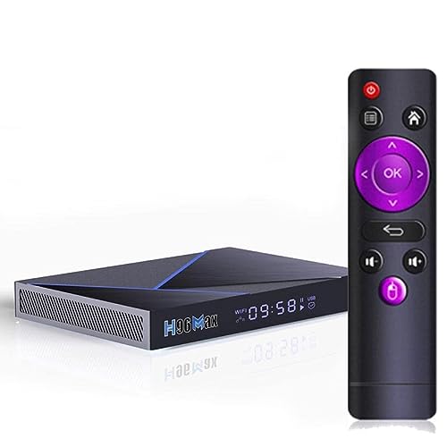 Android 12.0 TV Box, 8G ROM 64GROM RK3356 Quad-Core 64Bits Arm Cortex-A53, 2.4/5.8G Wi-Fi De Doble Banda/10-1000M LAN BT4.1 H.265 UHD 4K / 8K Decodificador,8gb+64gb