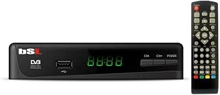 Receptor DVBT2 HD BSL-255,paraTV Digital Terrestre deAlta DefiniciónFull HD 1080P,Soporta H.265 10 Main HEVC,Display Digital y Mando aDistancia,Entrada Scart,USB y HDMI,negro