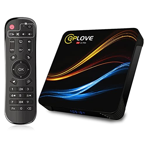 Android TV Box 11.0, 4GB RAM 32GB ROM QPLOVE Q9 TV Box Android RK3318 Quad-Core 64bits Cortex-A53 2.4G/5G WiFi BT4.0 LAN 100M 3D 4K USB 3.0 HD Smart TV Box