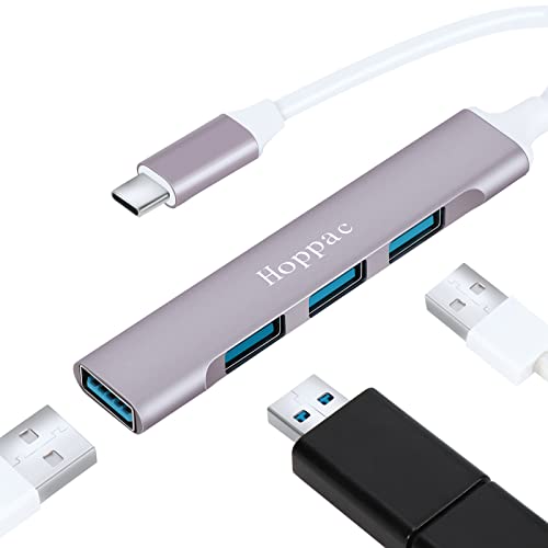 Hoppac Hub USB C,4 en 1 Adaptador USB C con 1 Puertos USB 3.0,3 Puerto USB 2.0 USB Tipo C Hub,Multipuerto USB C Dock Adaptador per MacBook Pro/Air/iPad Pro/DELL XPS/Chromebook Dispositivos USB C