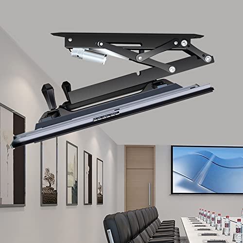Soporte Elevador Motorizado, Telescópico SSoporte para TV De Techo con Elevación Automática, 0-85 ° Abatible, Se Adapta A Televisores De 32 A 70 Pulgadas, Montaje En Techos
