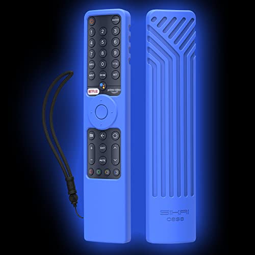 Funda Protectora de Silicona para Mando a Distancia Xiaomi - Mi TV P1/P1E/Q1/Q1E XMRM-19,Funda Protectora de Silicona para Mando a Distancia por Voz Bluetooth (Azul)