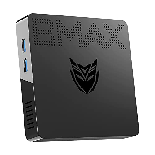 BMAX Mini PC de Escritorio,Celeron N3060 Windows 10 64-bit Box Computer, 4GB LPDDR3, 64GB eMMC, HDMI+VGA Output, 4K Support, 1000M LAN, Dual Band WiFi, Bluetooth 4.2, Auto Power On