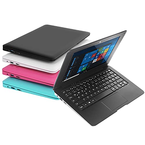 Mini ordenador portátil BIGMAC de 10,1 pulgadas, 32 GB, Windows 10, ultrafino y ligero, Intel Quad Core, PC, HDMI, USB, webcam Netflix, YouTube, disposición QWERTZ (negro)