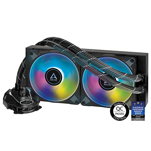 ARCTIC Liquid Freezer II 240 A-RGB - Disipador líquido All-in-One para CPU con A-RGB, pompa eficiente controlada por PWM, Velocidad del Ventilador: 200-1800 RPM, Compatible con LGA1700 - Negro