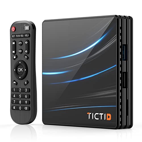 Android TV Box 10.0【4G+64G】, D1 Pro TV Box RK3318 Quad-Core 64bit WiFi-Dual 5G/2.4G+100M BT 4.0, USB 3.0 Smart TV Box 4K*2K UDR H.265,