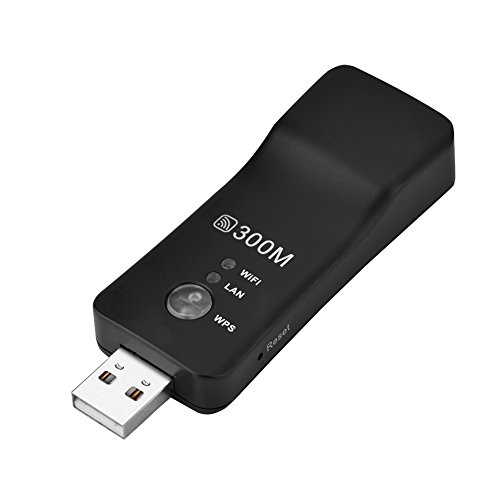 VBESTLIFE Adaptador de red WiFi Smart TV con amplificador de señal 300M Mini USB inalámbrico Repeater