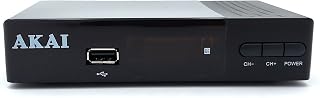 AKAI Receptor TDT Terrestre - Decodificador TDT HD, DVB-T2 y por Cable DVB-C, H265 HEVC, 10 bit, HDMI, USB, SCART, 1xLAN, 1000 Canales, TV y Radio, Compatible Dolby Digital, Búsqueda Automática