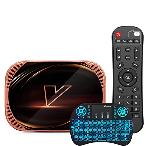 AMITVA Android TV Box 11.0, VONTAR X4 S905X4 Ultra HD 8K HDR TV Box, 4GB RAM 128GB ROM Android TV Box Tiene 2.4G/5.8G Dual Band WiFi BT 4.0 Ethernet con Mini Teclado Retroiluminado,4gb+32gb