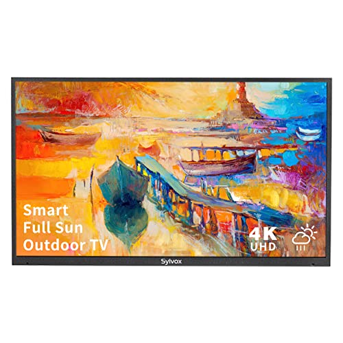 SYLVOX Televisión al aire libre 65inch/165cm 4K UHD Smart Android TV al aire libre,a prueba de agua,DVB-S2/T2/C Bluetooth&WLAN TV para el hogar y comercial adecuado para jardines al aire libre, patios