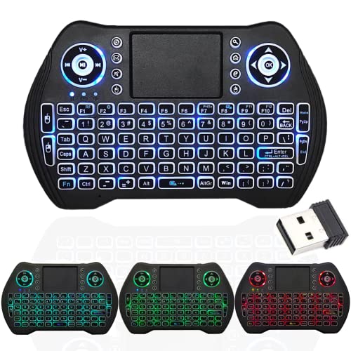 T95 Mini teclado inalámbrico de 2,4 GHz con panel táctil, mini teclado iluminado para Android TV Box, PC, HTPC, PS3, Xbox, Mac Linux Windows.