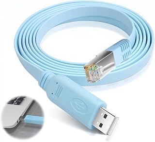 Cable de Consola serie USB a RJ45, Cable USB a Ethernet RJ45 Gigabit LAN Macho, Conexión Directa hasta 1000Mbps, Compatible con PC, Portátil, MacBook, Switch, Router, Windows, MacOS y Linux, 1,8M