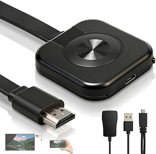 Wireless Miracast Dongle 1080P TV Stick Conexión Estable AdaptadoresSmartTV | Transmisión fluida sin cortes. Dongle Miracast con WiFi 2.4G/5G para Chromecast TV
