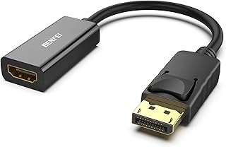 BENFEI 4K Adaptador DisplayPort a HDMI, unidireccional adaptador DisplayPort DP de conexión de computadora a monitor HDMI, compatible con computadora portátil, PC, monitor, proyector de TV