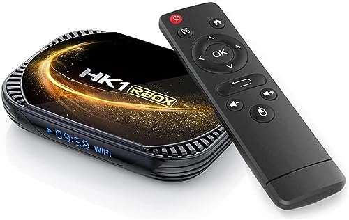 LIROM Android 11.0 TV Box, Amlogic S905X4 Quad-Core 64-bit Arm Cortex-A55 2.4G/5G Dual WiFi 10/100M Ethernet, Soporte H.265/8K Ultra HD/BT 4.0/HDMI 2.1 Decodificador,4gb+32gb