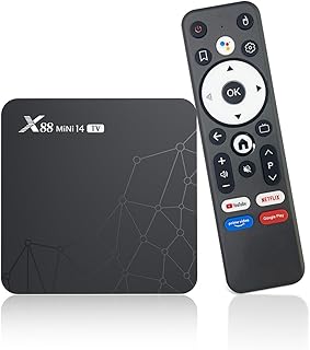 Android 14 TV Box, 2GB RAM 16GB ROM Box TV 4K HDR10 RK3518 Quad-Core | Android Box Supports 100M Ethernet WiFi 6/Bluetooth 5.2, 64bit Cortex-A53 Chipset, Voice Control Spanish Android TV Box