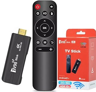 Android TV Stick 4K DDR4 2GB RAM 16GB ROM H313 Quad-Core 64bit WiFi5 Dual 2.4G/5G WiFi HDR10+ HD Smart TV Stick Box (H 2+16)