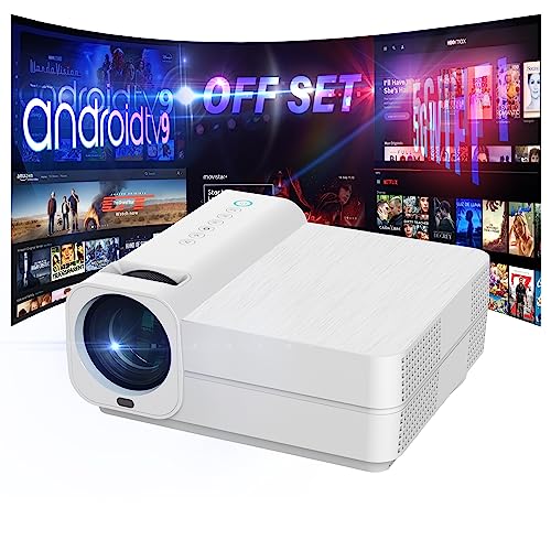 Proyector 4K con WiFi 5G Android 9.0 y 16000 Lúmenes para Cine en casa Incluye Modelo QHD600 Mejora de QHD550 Dolby Digital AC3 y Keystone 6D Válido para PS5 PS4 Xbox Series PC con Zoom Digital