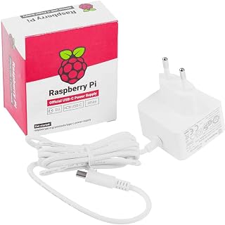 Fuente de alimentación Oficial Raspberry Pi 5 USB-C de 27 W, Fuente de alimentación USB-C, Color Blanco