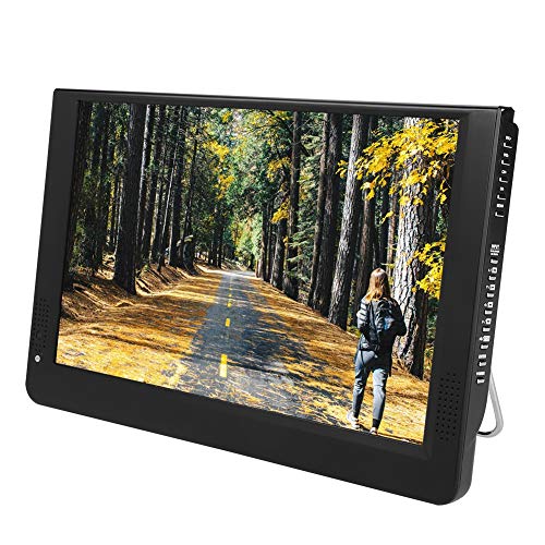 TV Digital portátil, 1080P 12 Pulgadas 16: 9 LED Reproductor de televisión Digital de Mano, para Dormitorio, Cocina, Caravana, automóvil, con Soporte, Cargador de automóvil