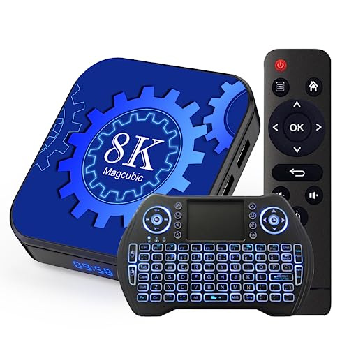 Android TV Box 13.0, 4GB 64GB Decodificador 8K Android Box with WiFi 6 RK3528 Chip Smart TV Box Dual-Band, 100M Ethernet Support HDR10/ H.265/ 3D/ 2.4G-5G/ BT 5.0 con Mini Teclado y Control Remoto