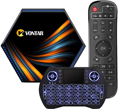 GEQWE Android TV Box 11.0, 8GB + 128GB RK3566 Compatible con 2.4G/5.8G WiFi Bluetooth Ethernet LAN 3D 4K HDR Android Box 2022 Smart TV Box con Mini Teclado Retroiluminado,8gb+128gb