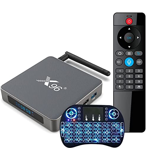 pulaer Android 11.0 TV Box, 8GB RAM 128GB ROM Smart TV Box RK3566, Dual-WiFi 2.4G/5G Ethernet 1000M LAN Bluetooth 4.2 con 8K/6K/3D/USB 3.0, con Teclado Inalámbrico,4gb+32gb