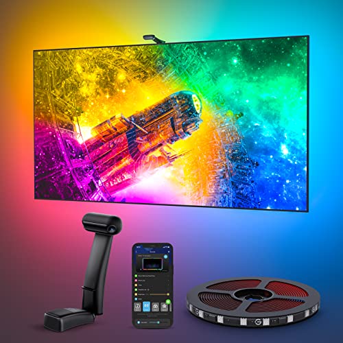 Govee T2 Envisual Backlights con Dual-Cámara, 3,6m RGBIC WiFi Tira LED soporta TV de 55-65 Pulgadas, 800 x 480p, Adaptan a Televisor Ultrafino, Tira DreamView para Juego y Entretenimiento Doméstico