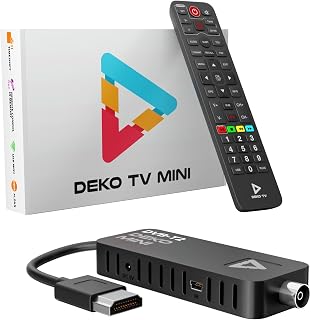 DEKO TV Mini Decodificador TDT HD 2024 Stick - Sintonizador TDT HD DVB-T2 USB - Receptor TDT HD - Descodificador Digital para TV TDT Television - TDT HDMI