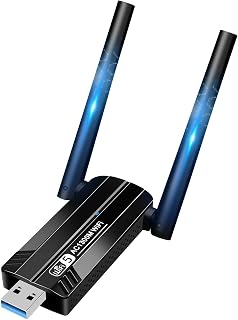 Adaptador WiFi USB para PC 1300Mbps, Antena WiFi PC de Alta Ganancia, USB WiFi para PC Banda Dual (5GHz/2.4GHz), Receptor WiFi USB Compatible con Windows