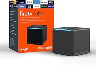 Amazon Fire TV Cube (Última generación) | Reproductor multimedia en streaming con control por voz a través de Alexa, Wi-Fi 6E y Ultra HD 4K, encuentra series más rápido con Alexa+