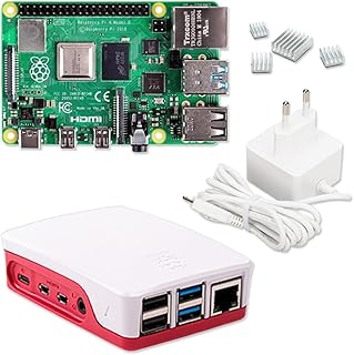 Raspberry Pi 4 4 GB Starter Kit | 5V 3A USB-C Fuente de alimentación | Carcasa | Disipador de Calor | Raspberry Pi 4 Model B 4 GB RAM