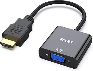 BENFEI Adaptador HDMI a VGA 1080P, para PC, TV, Ordenadores Portátiles y Otros Dispositivos HDMI - Negro