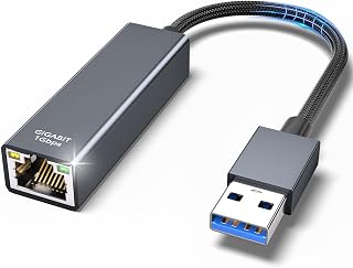 Adaptador USB Ethernet - USB 3.0 RJ45 Gigabit 1000Mbps, LAN Compatible con Surface Pro, MacBook, PC Portátil con Windows7/8/10, Vista, XP, Ma