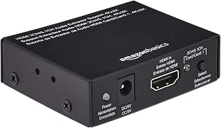 Amazon Basics Convertidor extractor 4K a 30Hz, HDMI a HDMI y audio (RCA estéreo o Spdif), negro
