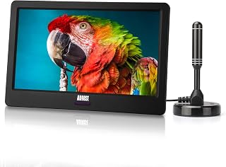 August DA900D 9 Pulgadas TV Portátil Recargable con TDT DVB-T2, PVR y Media | Mini Televisión Portatil Digital con USB HDMI AUX AV 3.5mm, Recargable Batería, DC 12V para Caravana Salón Dormitorio Cocina