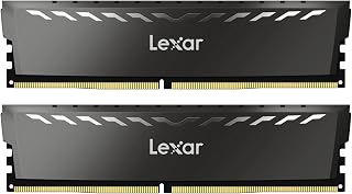 Lexar THOR Memoria RAM DDR4 16GB Kit (8GB x 2) 3200 MHz, DRAM 288-Pin UDIMM PC Memoria, XMP 2.0 Memoria de Alto Rendimiento, CL16-18-18-38, 1.35V (LD4BU008G-R3200GDXG), Gris oscuro