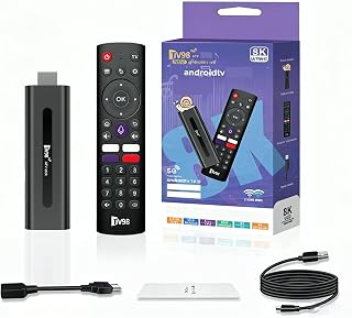Android 14.0 TV Stick, TV Stick Streaming con mando a distancia por voz, 2 GB de RAM 16 GB ROM Dual WiFi 5.8G/2.4G Bluetooth 5.0, 8K UHD Media Player para el hogar
