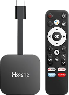 Barra de transmisión Android TV 14.0, barra de transmisión Smart TV 2 GB RAM 16 GB ROM, chip RK3518, WiFi dual 2,4 G/5,8 G, BT5.0, HDMI 2.0 y HD 4K, control remoto por voz compatible con video y audio