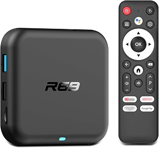 R69 Android 14.0 TV Box 64bit 32GB Quad Core Rockchip3518 WiFi6 Dual-WiFi 2.4G/5G 4K BT5.x USB3.0 Android TV Box