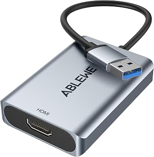 ABLEWE Adaptador USB 3.0/2.0 a HDMI, de Aluminio actualizado, HDMI a USB, Audio, vídeo, gráfico, Cable convertidor para PC, portátil, Monitor, proyector de Escritorio, TV, Compatible con Mac OS