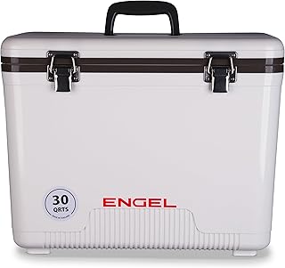 Engel Nevera de 28,4 L, a Prueba de Fugas, hermética, para Camping, Pesca, Senderismo, Picnic, Mini Cajas de Hielo lo Suficientemente Grandes para 30 latas, 48,3 x 31,7 x 36,8 cm, Nevera pequeña para