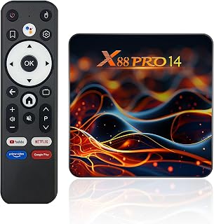 TV Box Android 14.0,Dulmssxy Smart TV Box with 1GB RAM 8GB ROM RK3518 Quad-Core 64bit Cortex-A53 Mali 450 MP2 GPU Support 4K 3D 1080P 2.4/5.0GHz WiFi BT5.0 10/100M Ethernet DLNA HDMI 2.0 H.265 USB3.0
