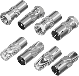 8 Piezas Adaptador de Antena de TV, Conector Antena SAT, Adaptadores de Antena Tipo F Macho/Hembra, Adaptadores Coaxiales para Receptores de Satélite, Módems y Equipos Audiovisuales