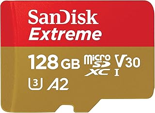 SanDisk Extreme Tarjeta Micro SDXC 128GB + adaptador SD, (Para teléfonos inteligentes, cámaras de acción, drones) V30, hasta 190 MB/s, RescuePRO Deluxe, A2 C10 U3 UHS-I,