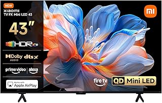 XIAOMI TV FX Mini LED de 43 Pulgadas (101 cm), Smart TV con QD-Mini LED, 4K UHD, Fire TV, HDR10+, MEMC, DTS:X, AirPlay 2, HDMI, Modo Cineasta, Control por Voz con Alexa