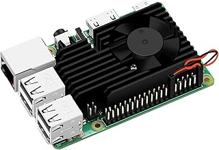GeeekPi Kit de enfriamiento de Raspberry Pi, disipador de calor de aluminio con ventilador de enfriamiento para Raspberry Pi 4B & 3 B +